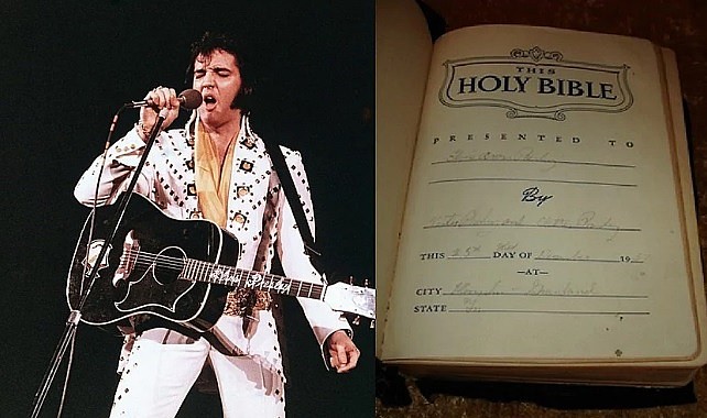Bíblia pessoal de Elvis Presley traz anotações do cantor. (Imagem: Guiame)