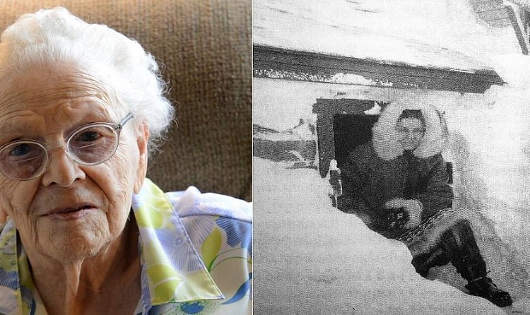 Alice Green aos 100 anos (esquerda) e à direita, ainda atuando como missionária em Savoonga I Imagem: Arquivo pessoal