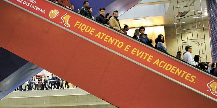 Escadas rolantes trazem mensagens de prevenção| Divulgação